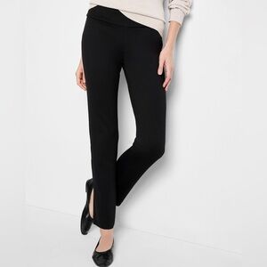 NIC+ZOE Size 4 Copley Straight Drapey Ponte Pants Classic Black Ankle Trousers